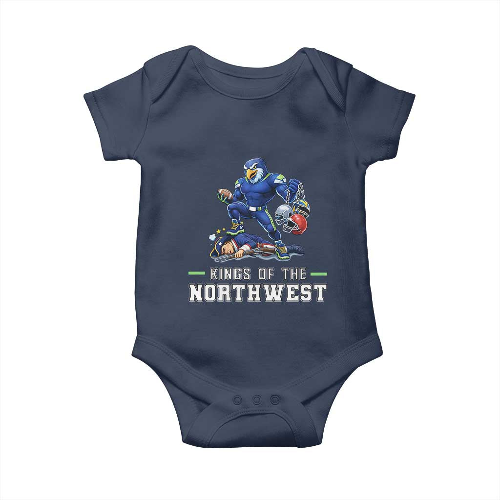 Kings Of The Northwest Baby Onesie Funny Seattle Dominates New England TS12 Navy Print Your Wear
