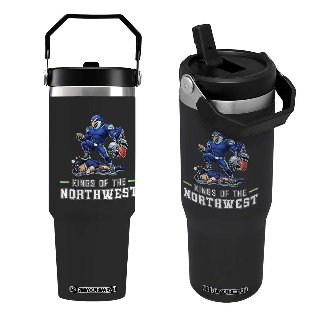 Kings Of The Northwest Flip Straw Tumbler Funny Seattle Dominates New England TS12 One Size: 30 oz Black Print Your Wear