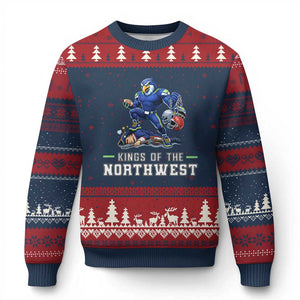 Kings Of The Northwest Ugly Christmas Sweater Funny Seattle Dominates New England TS12 Navy Red Print Your Wear