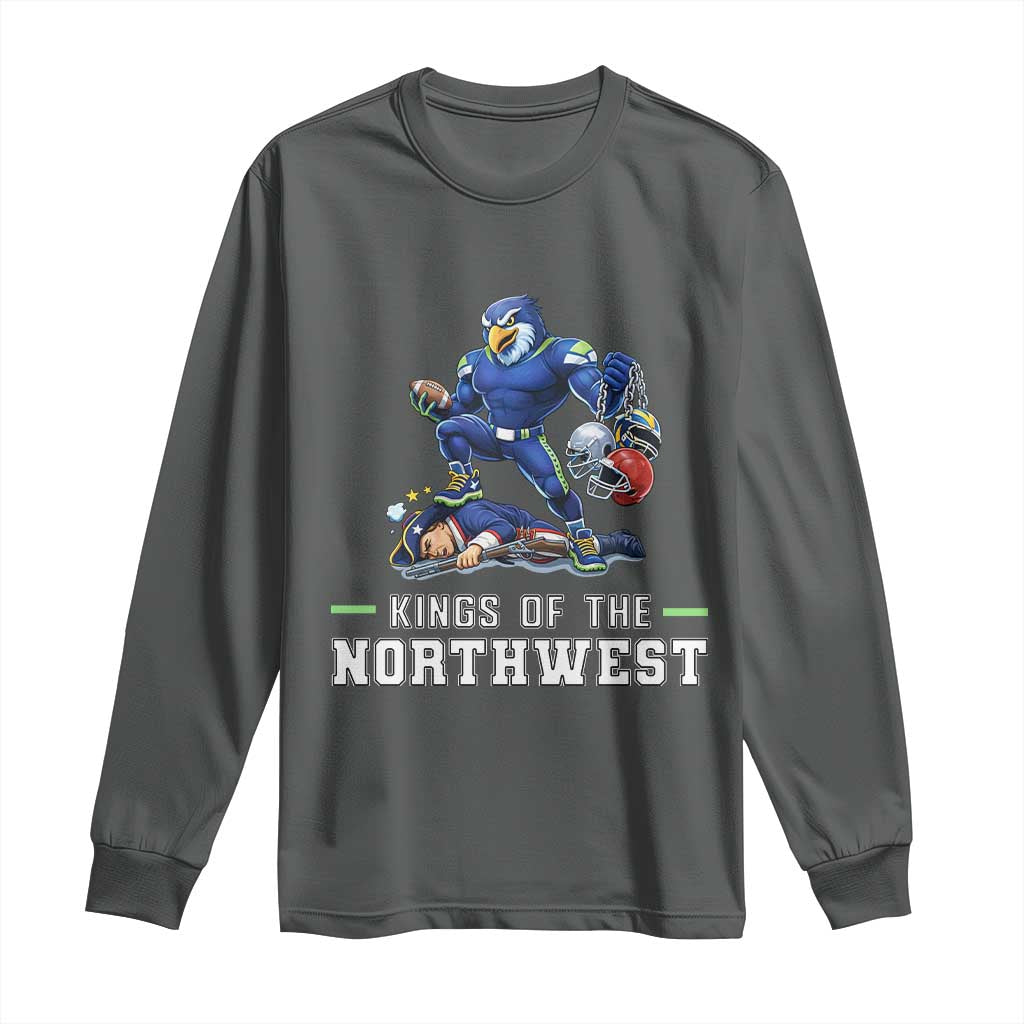 Kings Of The Northwest Long Sleeve Shirt Funny Seattle Dominates New England TS12 Dark Heather Print Your Wear