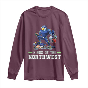 Kings Of The Northwest Long Sleeve Shirt Funny Seattle Dominates New England TS12 Maroon Print Your Wear