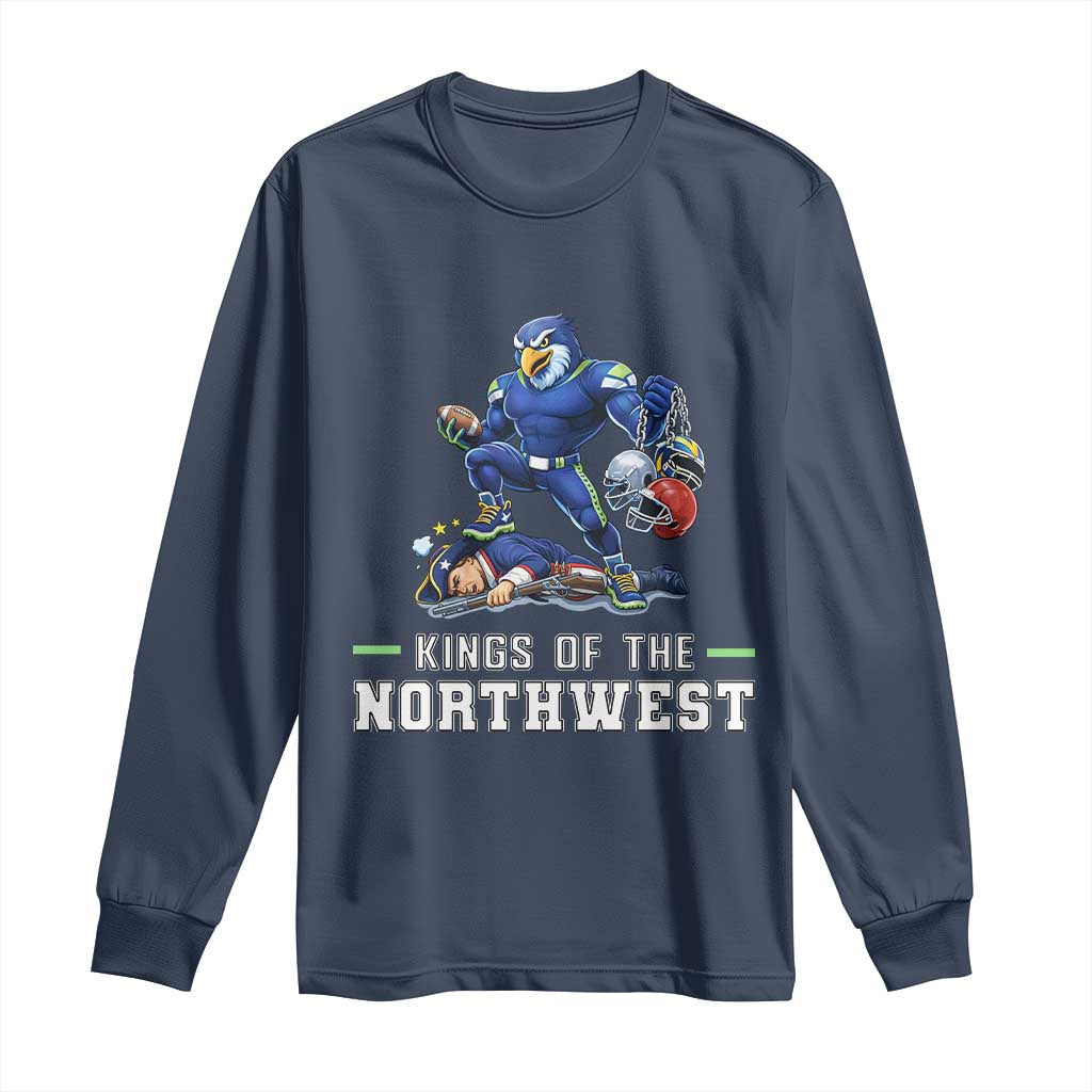 Kings Of The Northwest Long Sleeve Shirt Funny Seattle Dominates New England TS12 Navy Print Your Wear
