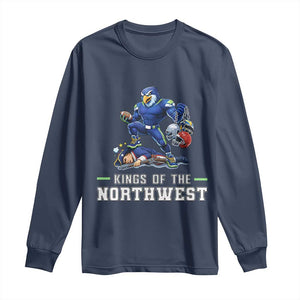 Kings Of The Northwest Long Sleeve Shirt Funny Seattle Dominates New England TS12 Navy Print Your Wear