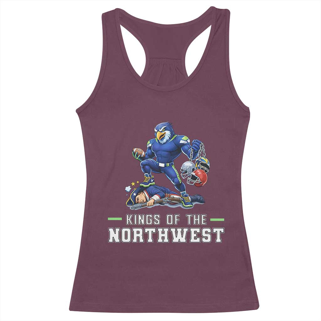 Kings Of The Northwest Racerback Tank Top Funny Seattle Dominates New England TS12 Maroon Print Your Wear