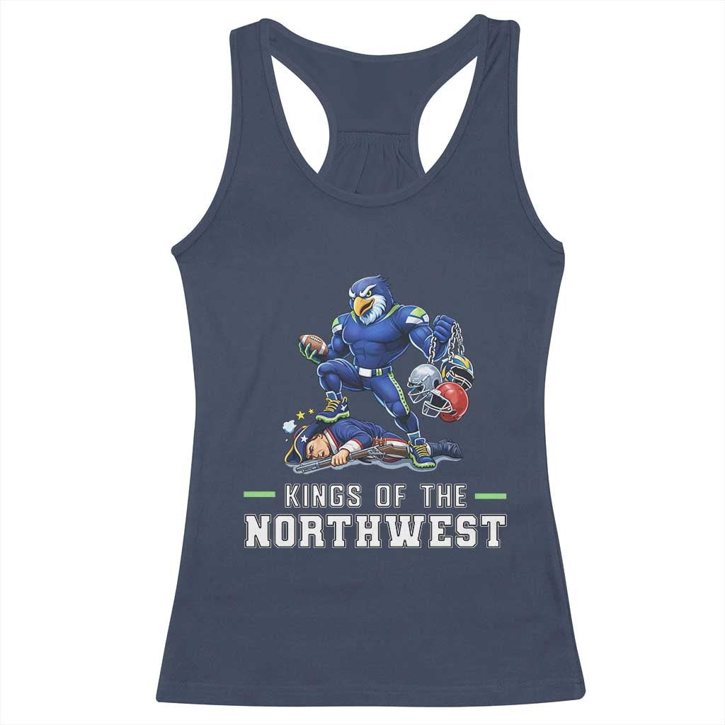 Kings Of The Northwest Racerback Tank Top Funny Seattle Dominates New England TS12 Navy Print Your Wear