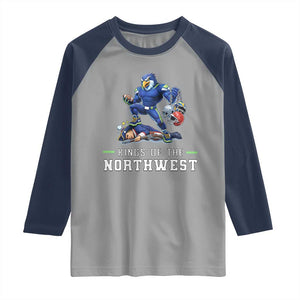 Kings Of The Northwest Raglan Shirt Funny Seattle Dominates New England TS12 Sport Gray Navy Print Your Wear
