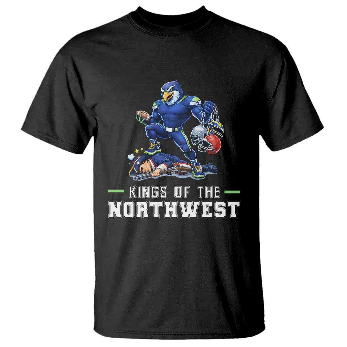 Kings Of The Northwest T Shirt Funny Seattle Dominates New England TS12 Black Print Your Wear