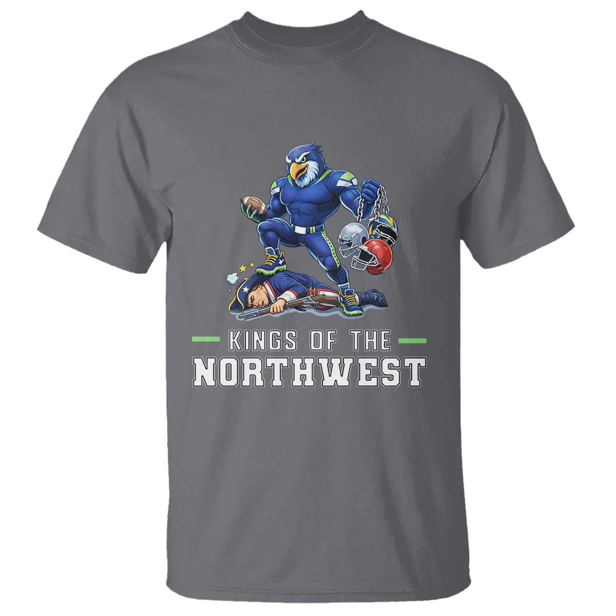 Kings Of The Northwest T Shirt Funny Seattle Dominates New England TS12 Charcoal Print Your Wear