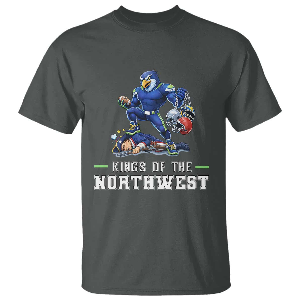 Kings Of The Northwest T Shirt Funny Seattle Dominates New England TS12 Dark Heather Print Your Wear