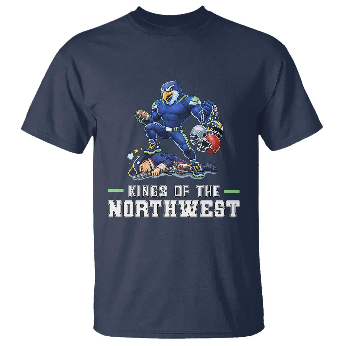 Kings Of The Northwest T Shirt Funny Seattle Dominates New England TS12 Navy Print Your Wear