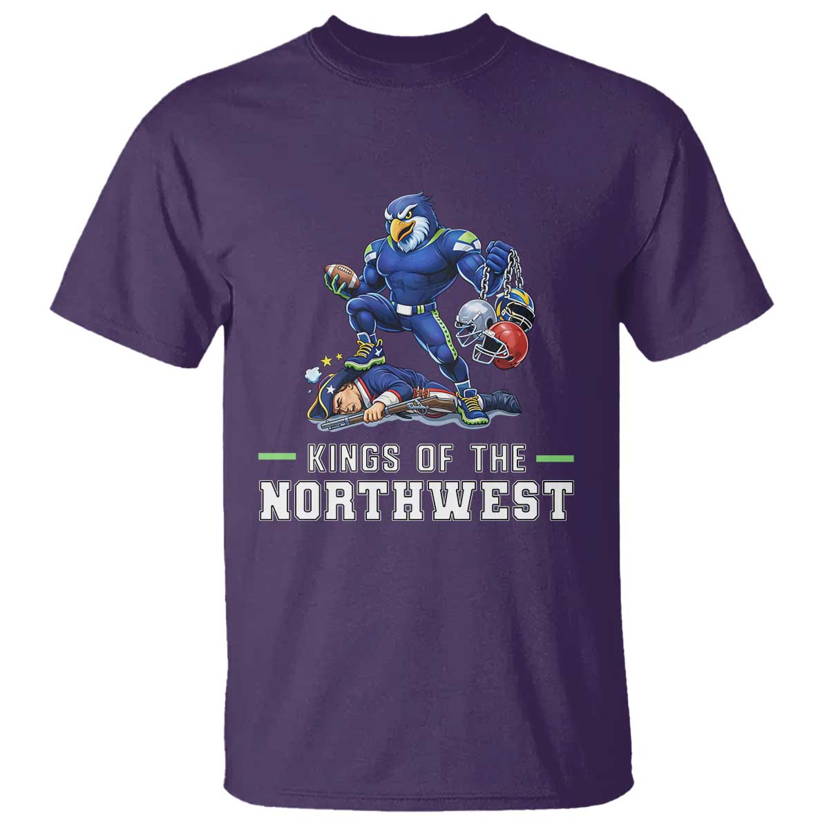 Kings Of The Northwest T Shirt Funny Seattle Dominates New England TS12 Purple Print Your Wear