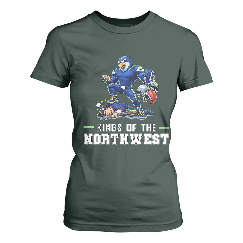Kings Of The Northwest T Shirt For Women Funny Seattle Dominates New England TS12 Dark Forest Green Print Your Wear