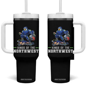 Kings Of The Northwest Tumbler With Handle Funny Seattle Dominates New England TS12 One Size: 40 oz Black Print Your Wear