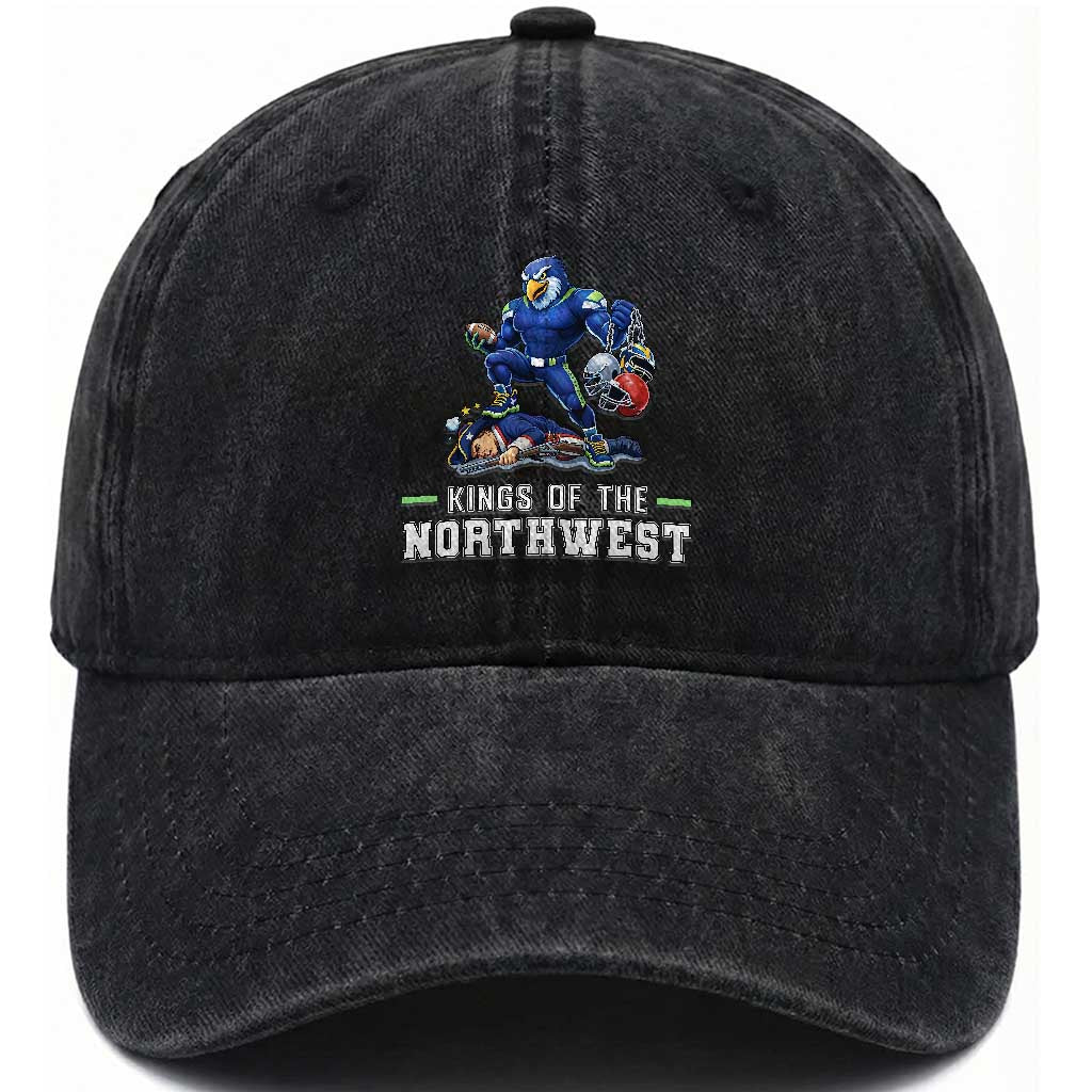 Kings Of The Northwest Washed Cotton Baseball Cap Funny Seattle Dominates New England TS12 Print Your Wear
