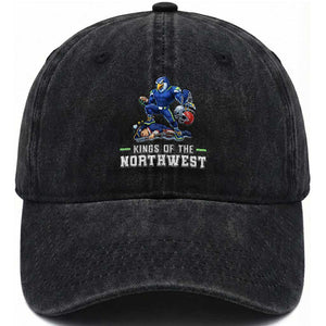 Kings Of The Northwest Washed Cotton Baseball Cap Funny Seattle Dominates New England TS12 Print Your Wear