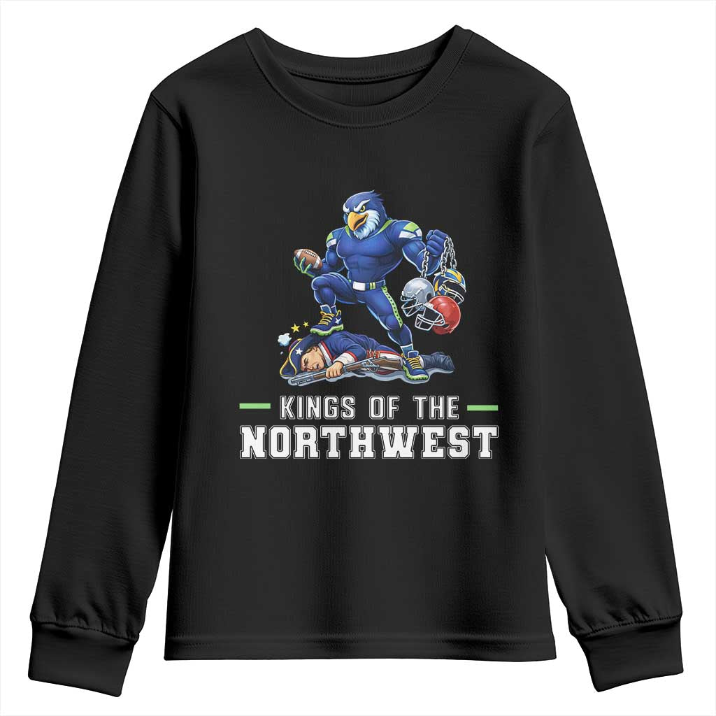 Kings Of The Northwest Youth Sweatshirt Funny Seattle Dominates New England TS12 Black Print Your Wear