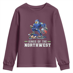 Kings Of The Northwest Youth Sweatshirt Funny Seattle Dominates New England TS12 Maroon Print Your Wear