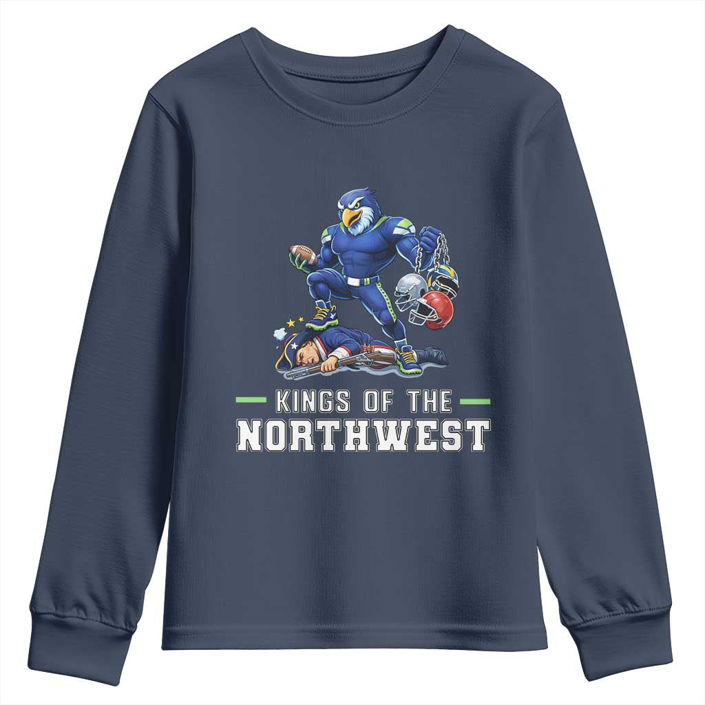 Kings Of The Northwest Youth Sweatshirt Funny Seattle Dominates New England TS12 Navy Print Your Wear