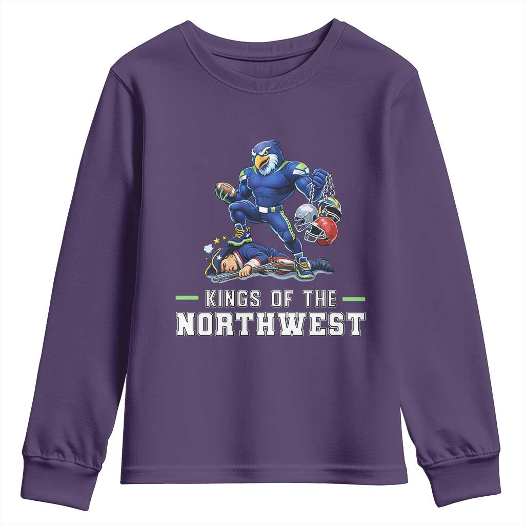 Kings Of The Northwest Youth Sweatshirt Funny Seattle Dominates New England TS12 Purple Print Your Wear