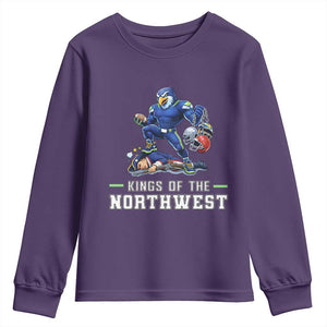 Kings Of The Northwest Youth Sweatshirt Funny Seattle Dominates New England TS12 Purple Print Your Wear