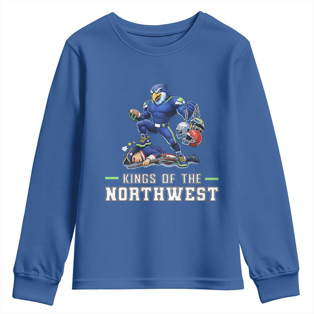 Kings Of The Northwest Youth Sweatshirt Funny Seattle Dominates New England TS12 Royal Blue Print Your Wear