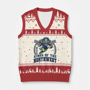 Kings Of The Northwest V-Neck Knit Sweater Vest 12s Fan Pride TS12 Beige Red Print Your Wear
