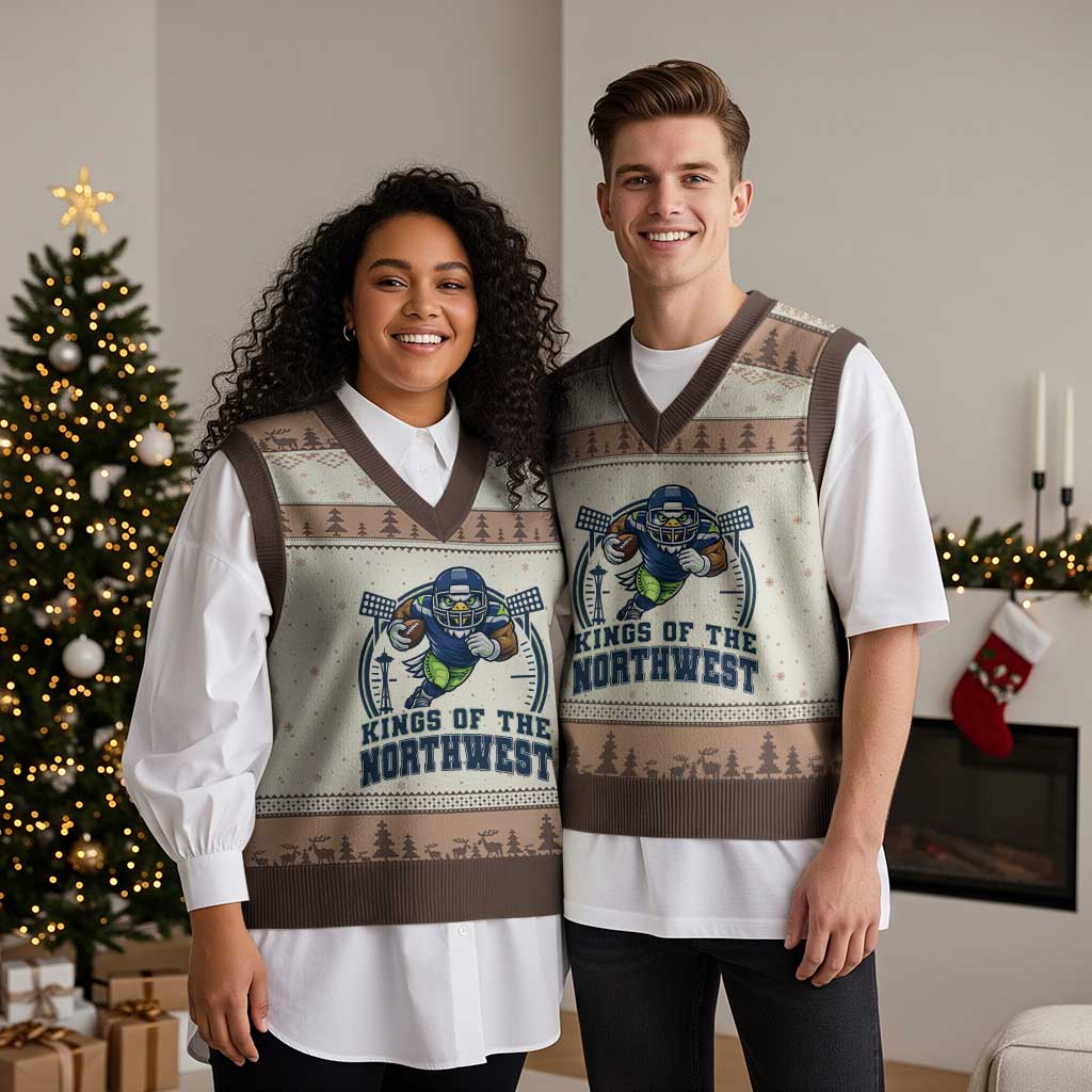 Kings Of The Northwest V-Neck Knit Sweater Vest 12s Fan Pride TS12 Mocha Mousse Print Your Wear