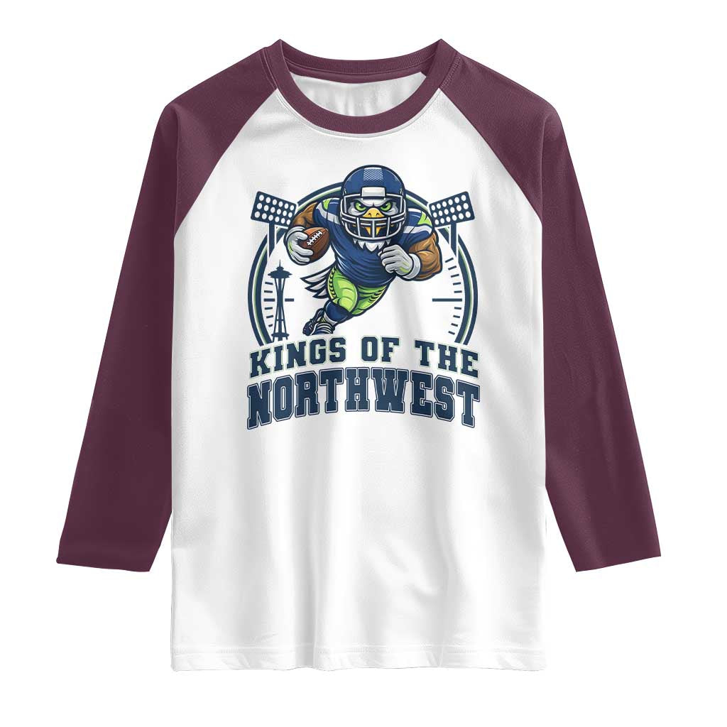 Kings Of The Northwest Raglan Shirt 12s Fan Pride TS12 White Maroon Print Your Wear