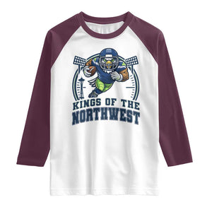 Kings Of The Northwest Raglan Shirt 12s Fan Pride TS12 White Maroon Print Your Wear
