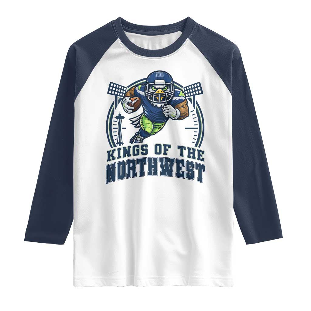 Kings Of The Northwest Raglan Shirt 12s Fan Pride TS12 White Navy Print Your Wear