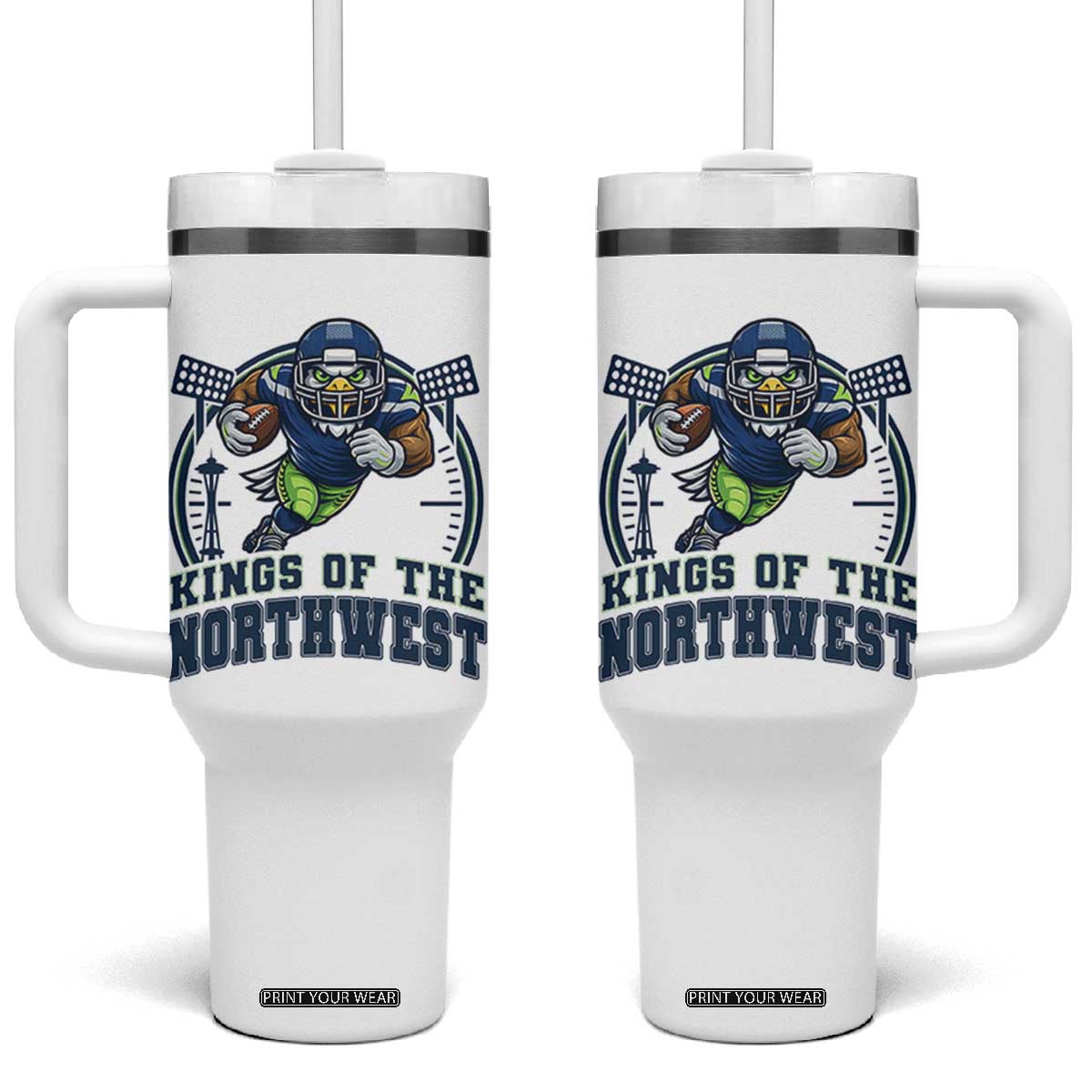 Kings Of The Northwest Tumbler With Handle 12s Fan Pride TS12 One Size: 40 oz White Print Your Wear