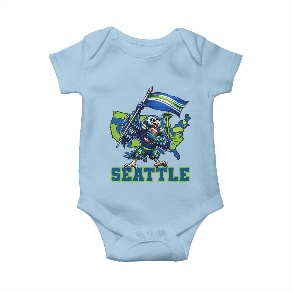 Pacific Northwest Football Pride Baby Onesie Seattle Fan TS12 Light Blue Print Your Wear
