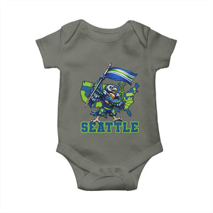 Pacific Northwest Football Pride Baby Onesie Seattle Fan TS12 Military Green Print Your Wear