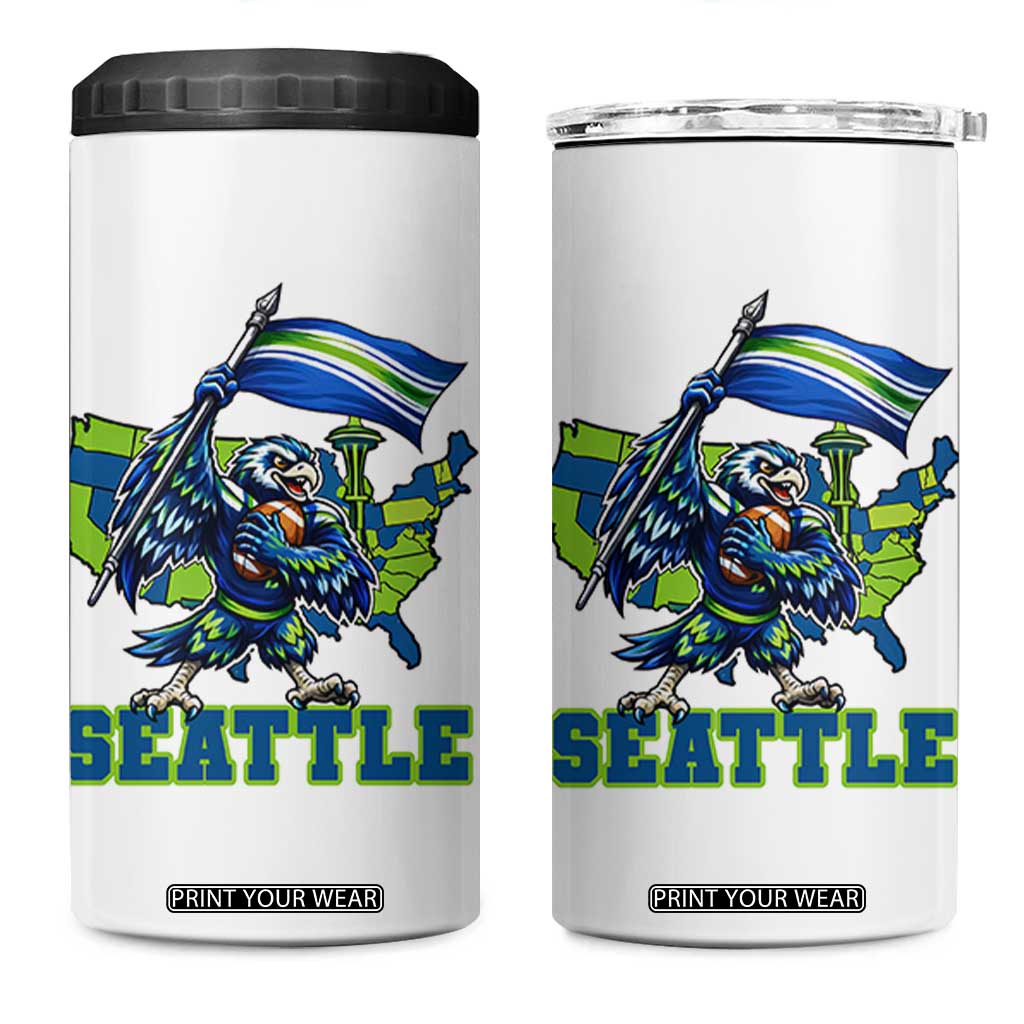 Pacific Northwest Football Pride 4 in 1 Can Cooler Tumbler Seattle Fan TS12 One Size: 16 oz White Print Your Wear