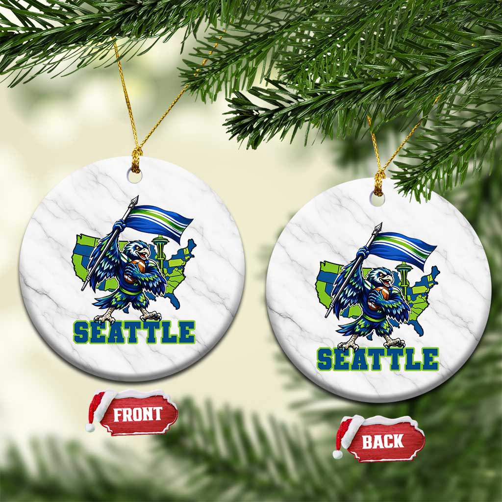 Pacific Northwest Football Pride Ceramic Ornament Seattle Fan TS12 1pc White Marble Print Your Wear