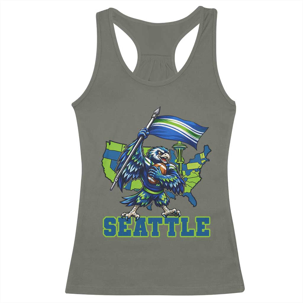 Pacific Northwest Football Pride Racerback Tank Top Seattle Fan TS12 Military Green Print Your Wear