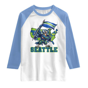 Pacific Northwest Football Pride Raglan Shirt Seattle Fan TS12 White Carolina Blue Print Your Wear
