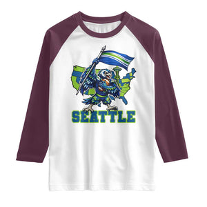Pacific Northwest Football Pride Raglan Shirt Seattle Fan TS12 White Maroon Print Your Wear