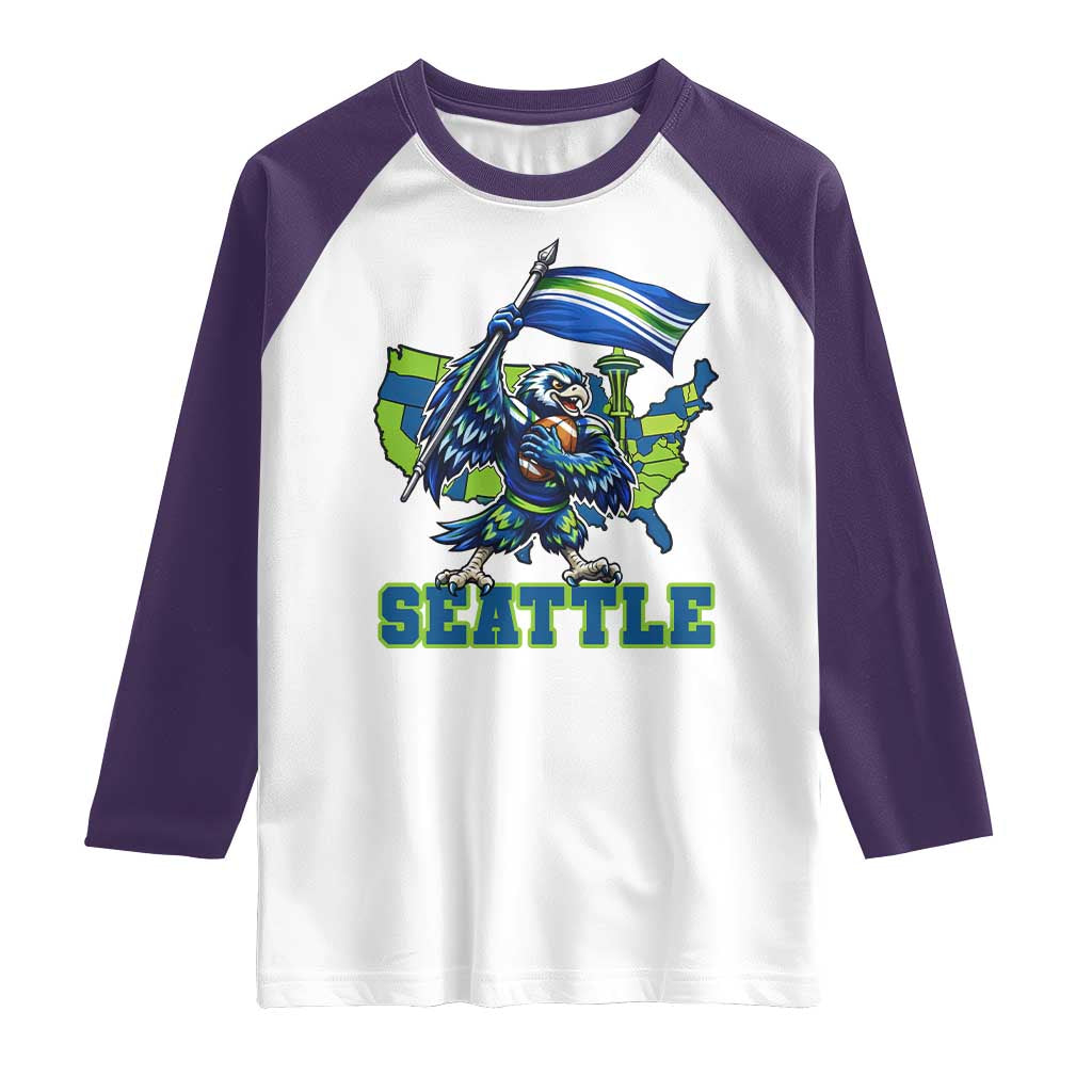 Pacific Northwest Football Pride Raglan Shirt Seattle Fan TS12 White Purple Print Your Wear
