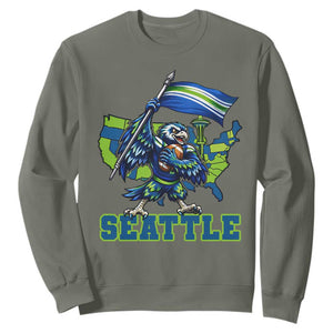Pacific Northwest Football Pride Sweatshirt Seattle Fan TS12 Military Green Print Your Wear