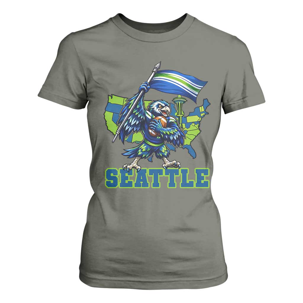 Pacific Northwest Football Pride T Shirt For Women Seattle Fan TS12 Military Green Print Your Wear