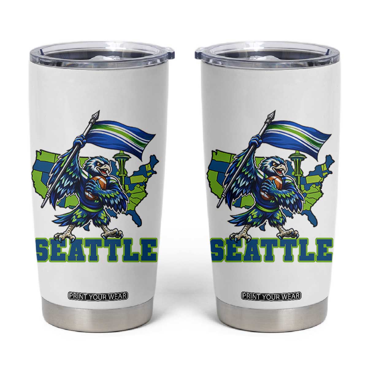 Pacific Northwest Football Pride Tumbler Cup Seattle Fan TS12 White Print Your Wear