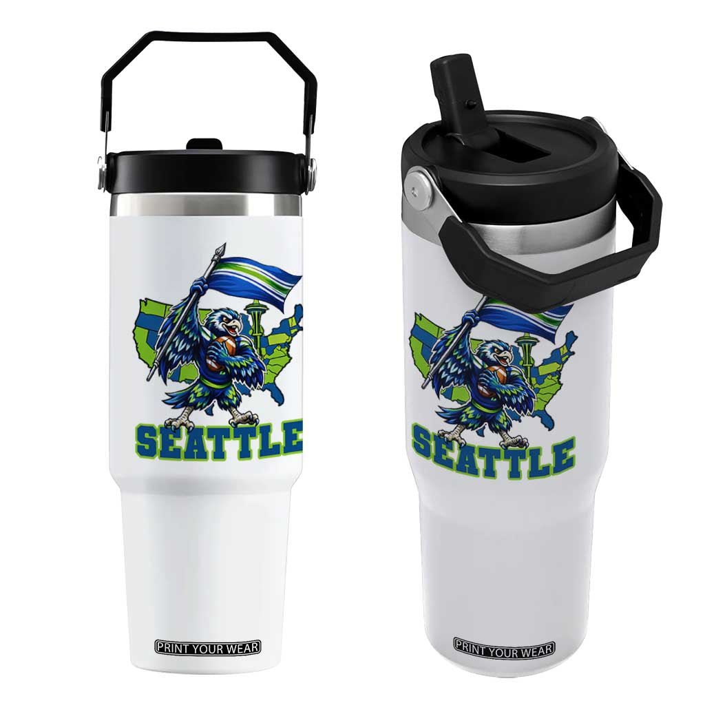 Pacific Northwest Football Pride Flip Straw Tumbler Seattle Fan TS12 One Size: 30 oz White Print Your Wear