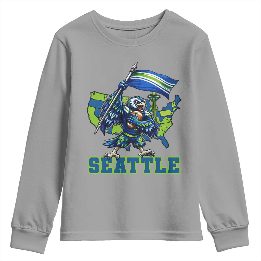 Pacific Northwest Football Pride Youth Sweatshirt Seattle Fan TS12 Sport Gray Print Your Wear