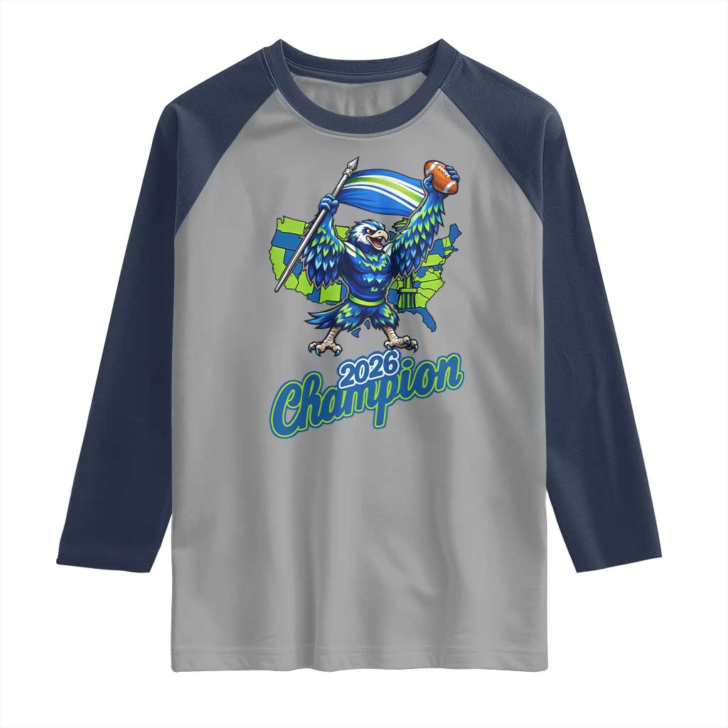 Pacific Northwest 2026 Champion Raglan Shirt Football Fan Gift TS12 Sport Gray Navy Print Your Wear