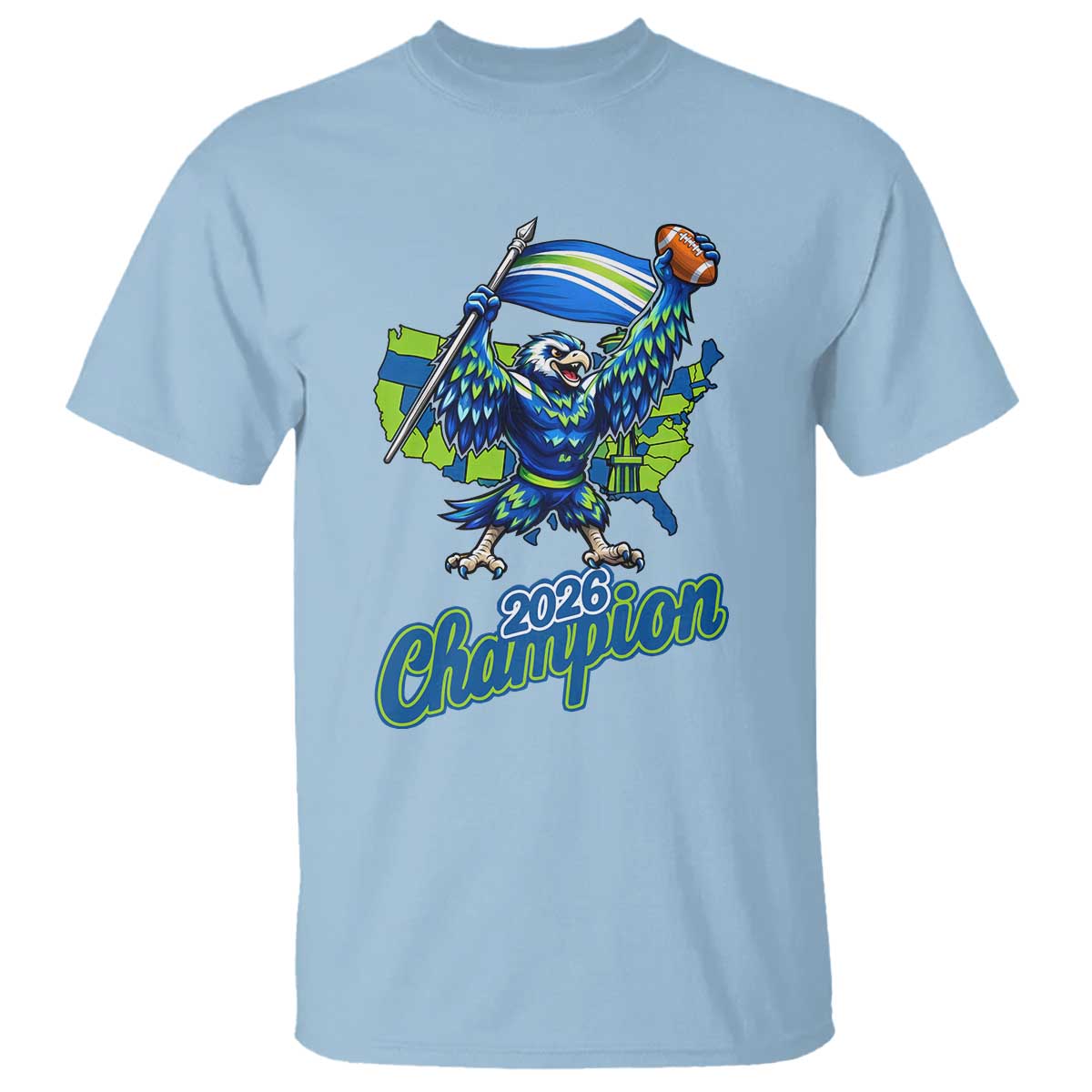 Pacific Northwest 2026 Champion T Shirt Football Fan Gift TS12 Light Blue Print Your Wear