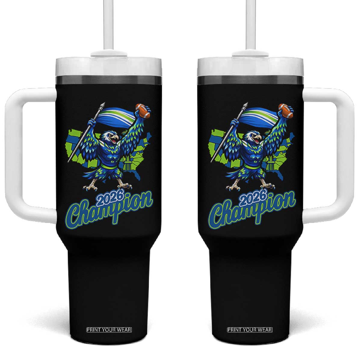 Pacific Northwest 2026 Champion Tumbler With Handle Football Fan Gift TS12 One Size: 40 oz Black Print Your Wear