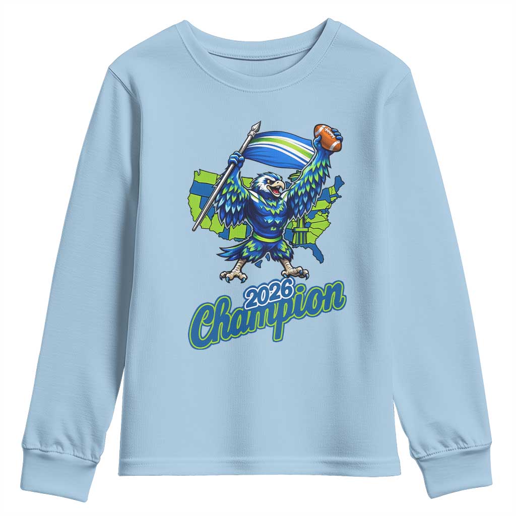 Pacific Northwest 2026 Champion Youth Sweatshirt Football Fan Gift TS12 Light Blue Print Your Wear