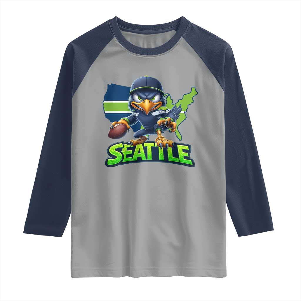 Seattle Fan Pride Raglan Shirt Gift For Sports Lover TS12 Sport Gray Navy Print Your Wear