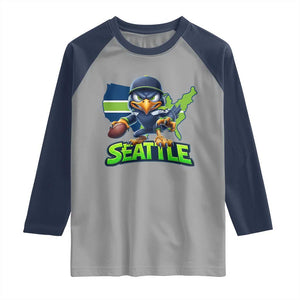 Seattle Fan Pride Raglan Shirt Gift For Sports Lover TS12 Sport Gray Navy Print Your Wear